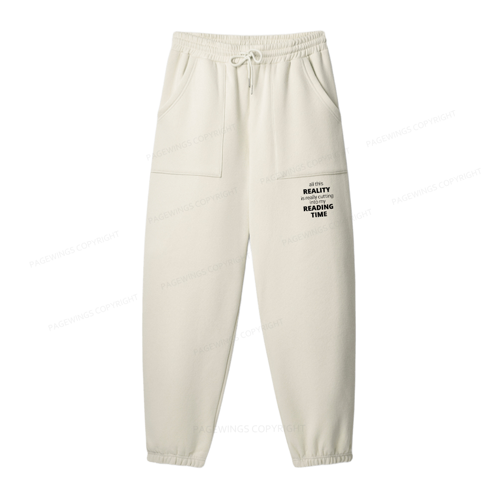 Pagewings All This Reality Is Really Cutting Into My Reading Time Unisex Fleece Sweatshirt Set 