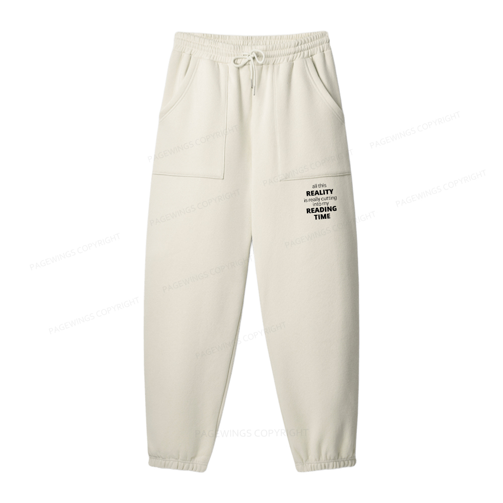 Pagewings All This Reality Is Really Cutting Into My Reading Time Unisex Fleece Sweatshirt Set 