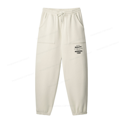 Pagewings All This Reality Is Really Cutting Into My Reading Time Unisex Fleece Sweatshirt Set 