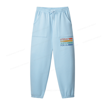 Pagewings Literacy and Justice For All Unisex Fleece Sweatshirt Set 