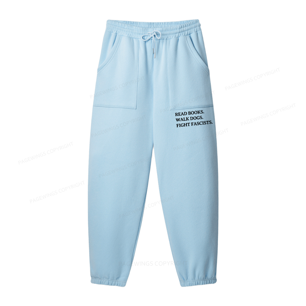 Pagewings Read Books Walk Dogs And Fight Unisex Fleece Sweatshirt Set 