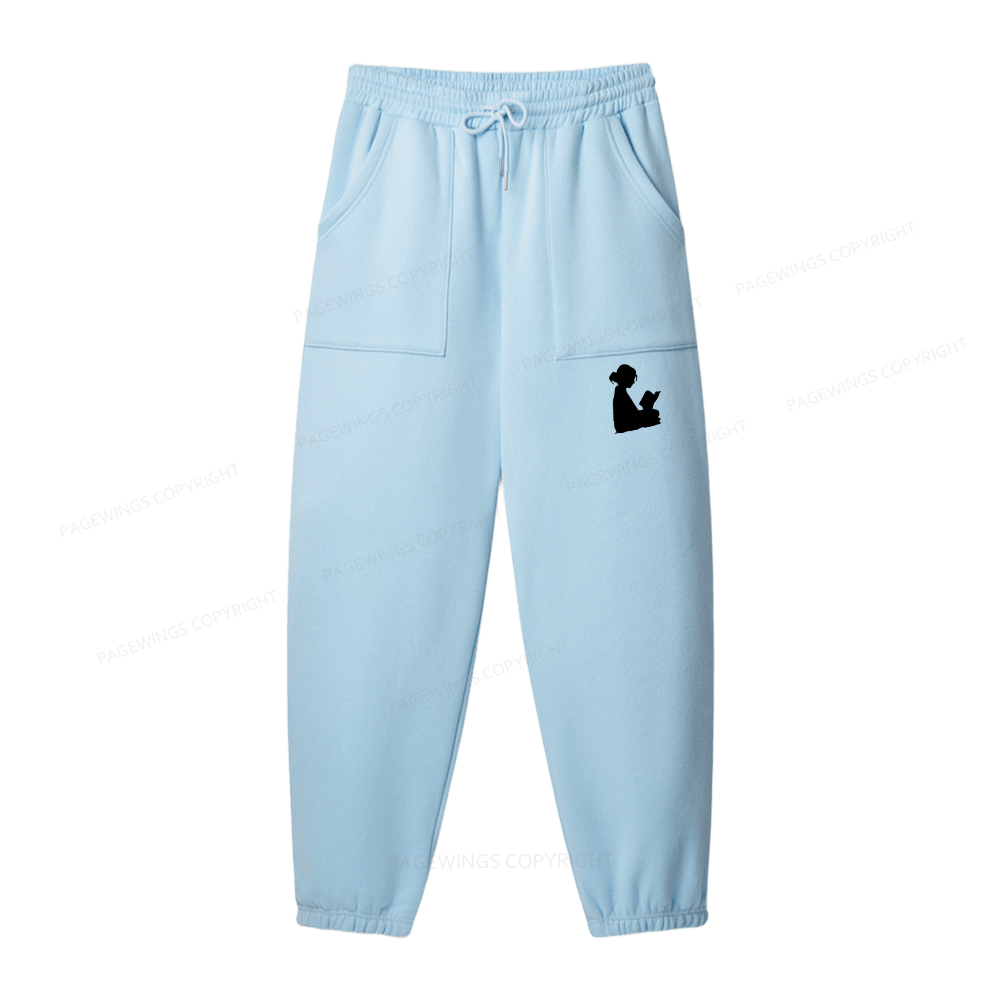 Pagewings Girl Reading Unisex Fleece Hoodie Set