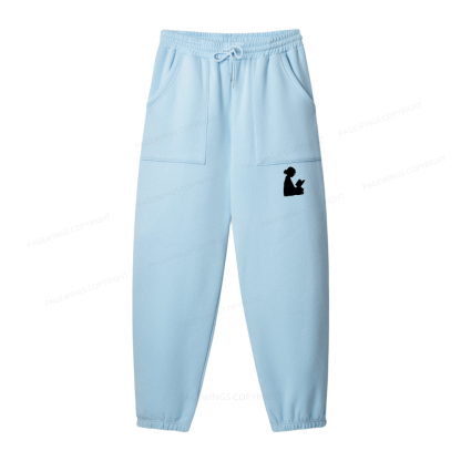 Pagewings Girl Reading Unisex Fleece Sweatshirt Set 