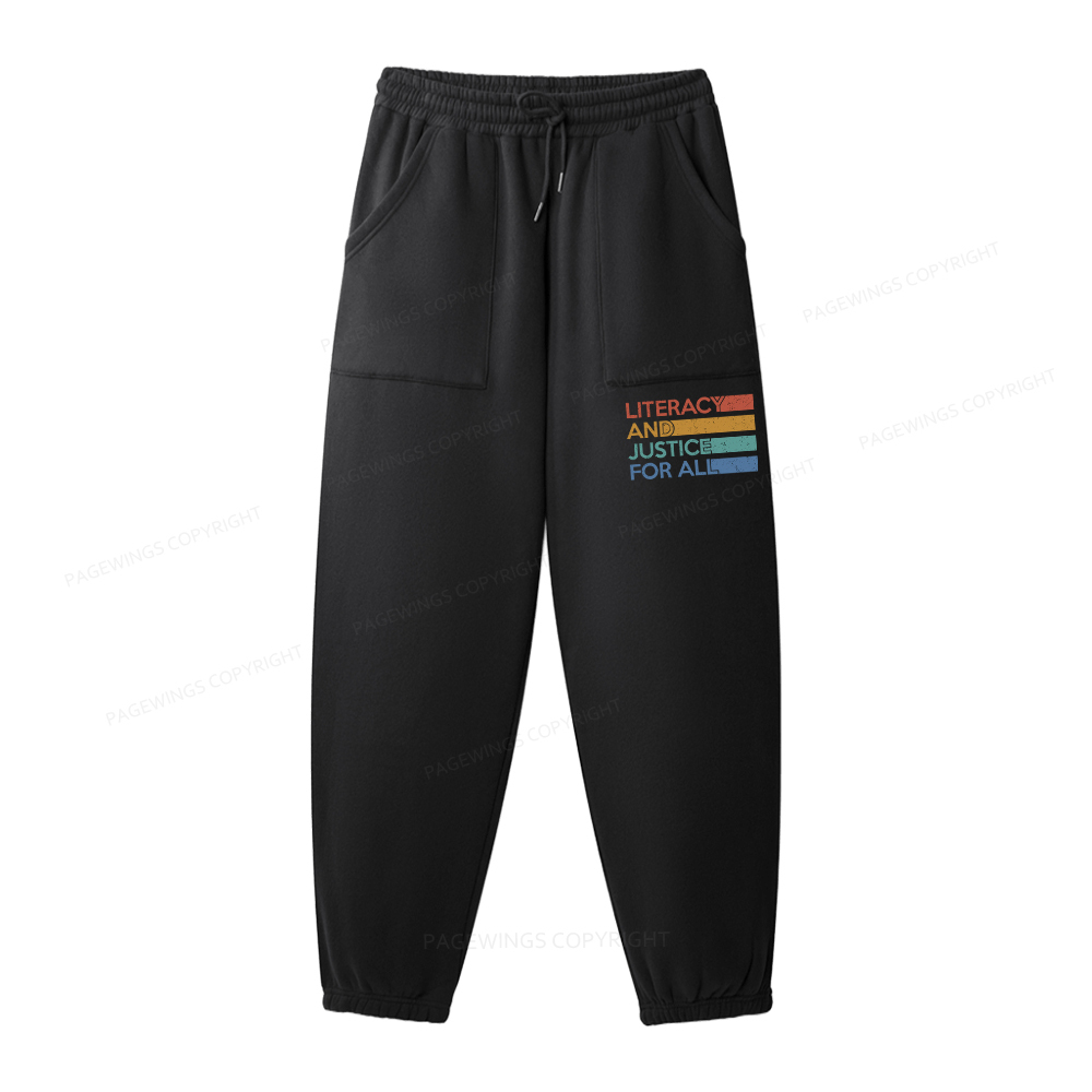 Pagewings Literacy and Justice For All Unisex Fleece Sweatshirt Set 