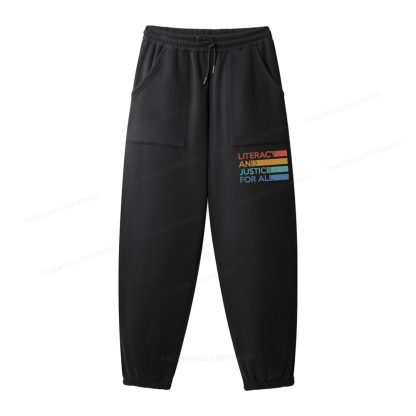 Pagewings Literacy and Justice For All Unisex Fleece Sweatshirt Set 