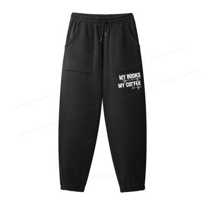 Pagewings I Like My Books And My Coffee Unisex Fleece Hoodie Set