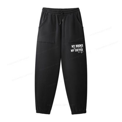 Pagewings I Like My Books And My Coffee Unisex Fleece Sweatshirt Set 