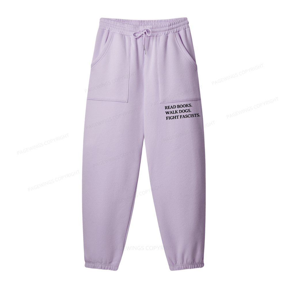 Pagewings Read Books Walk Dogs And Fight Unisex Fleece Sweatshirt Set 