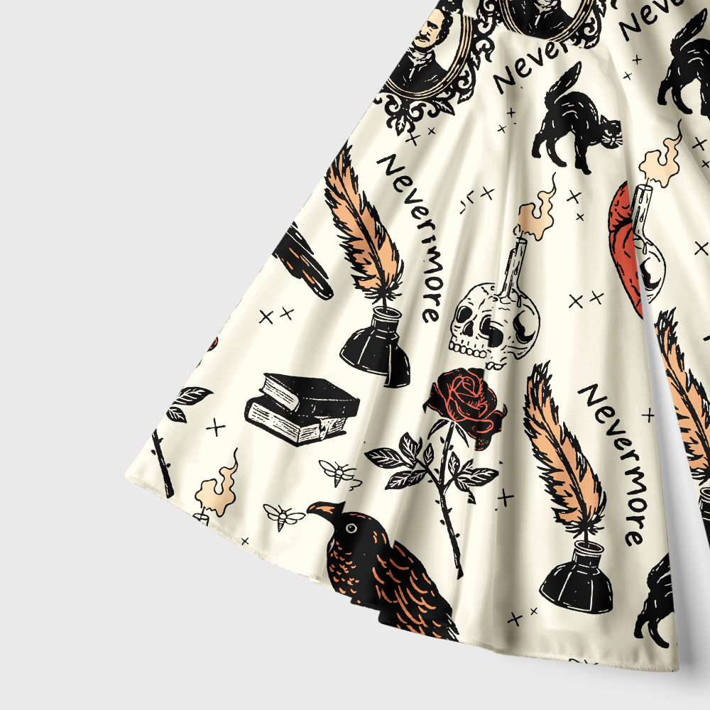 Pagewings Reading Crow Bell Sleeve Dress