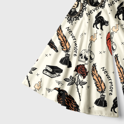Pagewings Reading Crow Bell Sleeve Dress