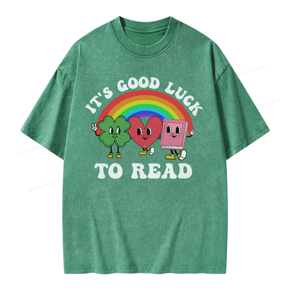 Pagewings St. Patrick's Day Librarian Unisex Washed T-shirt