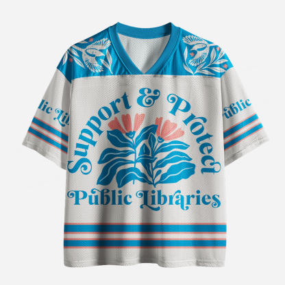 Pagewings Support and Protect Public Libraries Unisex Mesh Jersey