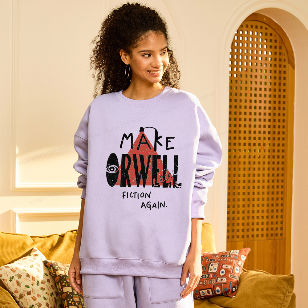 Pagewings Make Orwell Fiction Again Unisex Fleece Sweatshirt Set 