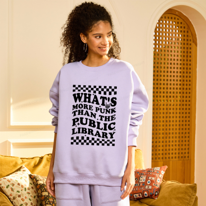 Pagewings Punk The Public Library Unisex Fleece Sweatshirt Set 