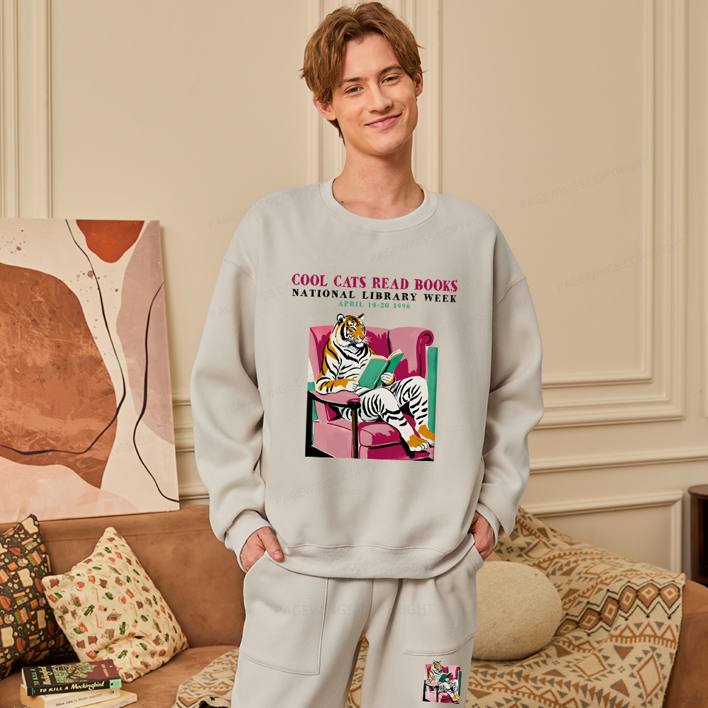Pagewings Library Week Poster 1996 Unisex Fleece Sweatshirt Set 