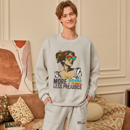 Pagewings More Pride Less Prejudice Unisex Fleece Sweatshirt Set 