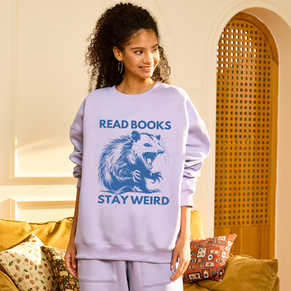 Pagewings Read Books Stay Weird Unisex Fleece Sweatshirt Set 