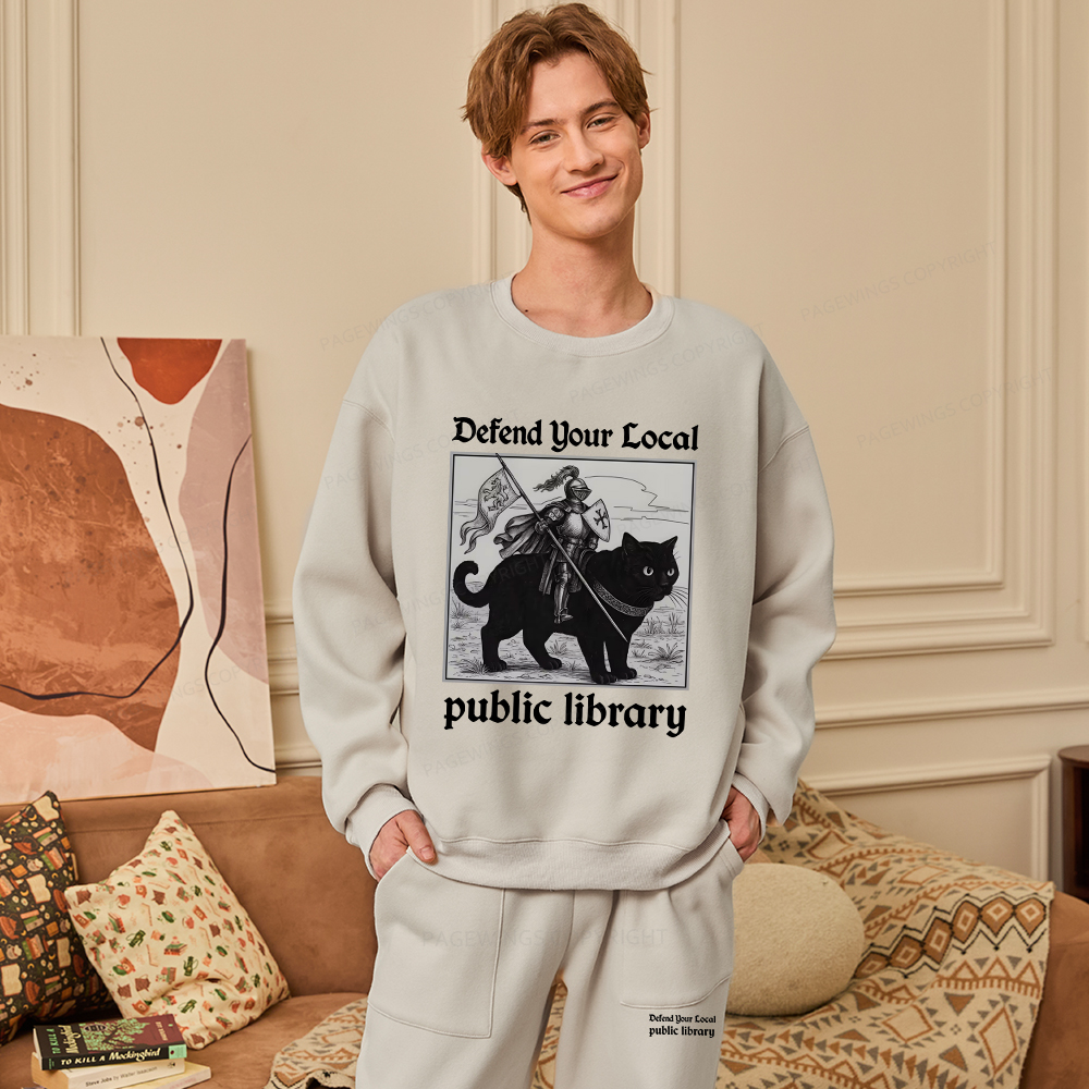 Pagewings Defend Your Local public library Unisex Fleece Sweatshirt Set 