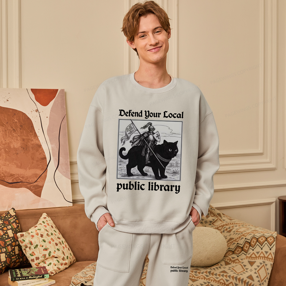 Pagewings Defend Your Local public library Unisex Fleece Sweatshirt Set 