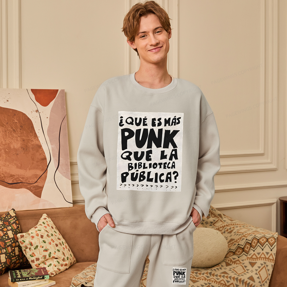 Pagewings What's More Punk Than The Public Library Unisex Fleece Sweatshirt Set 
