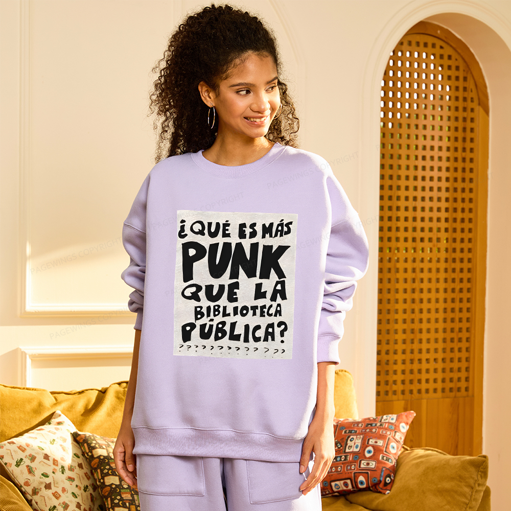 Pagewings What's More Punk Than The Public Library Unisex Fleece Sweatshirt Set 