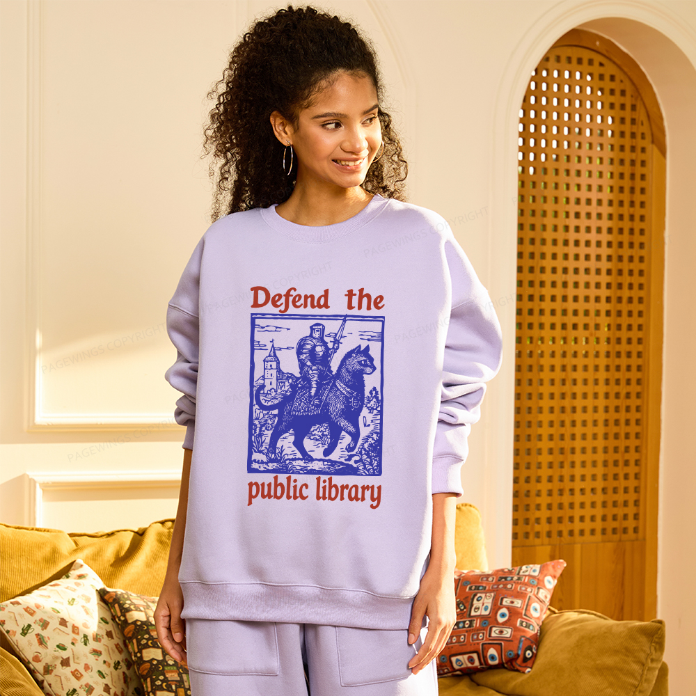 Pagewings Defend the Public Library Unisex Fleece Sweatshirt Set 