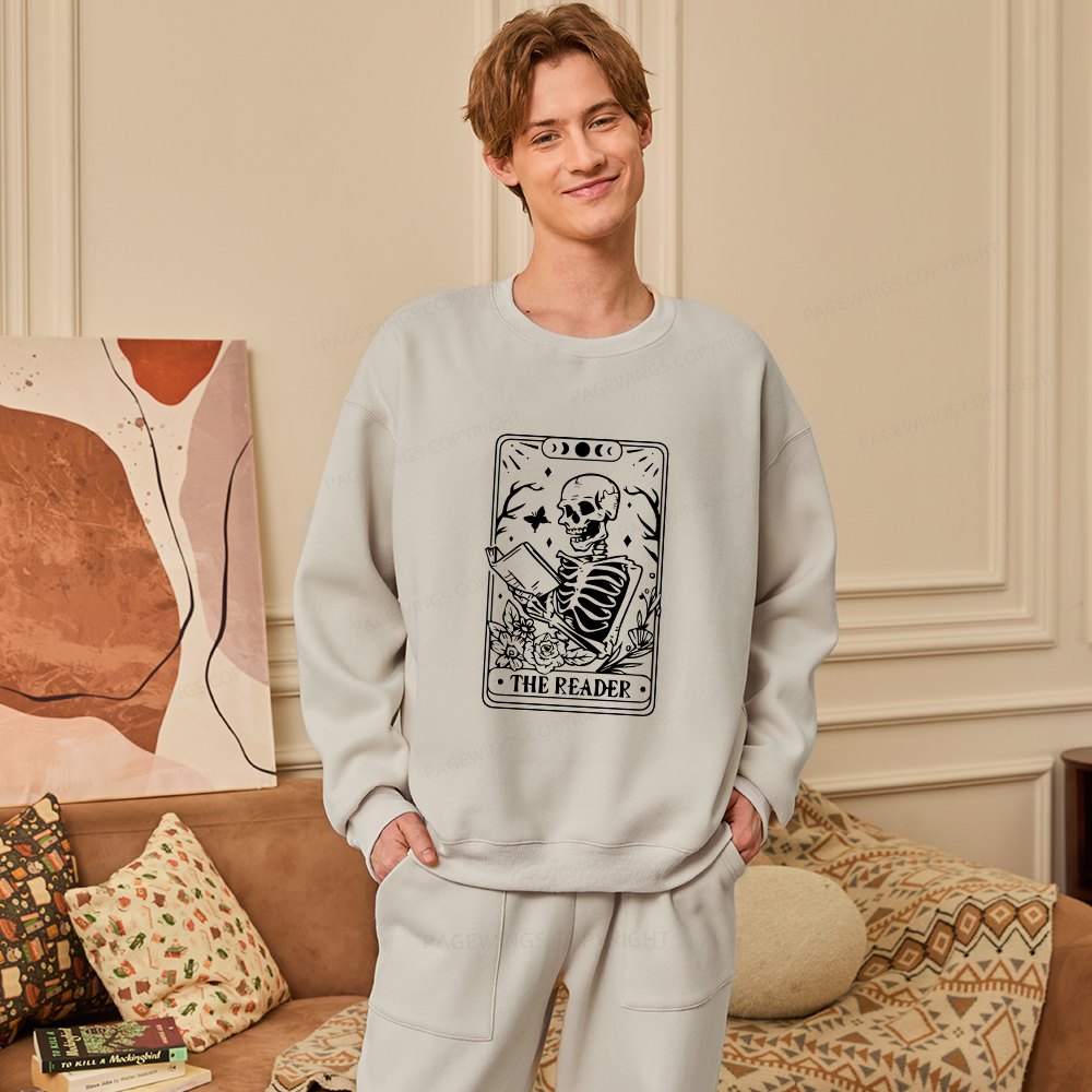 Pagewings Halloween The Reader Tarot Card Unisex Fleece Sweatshirt Set 
