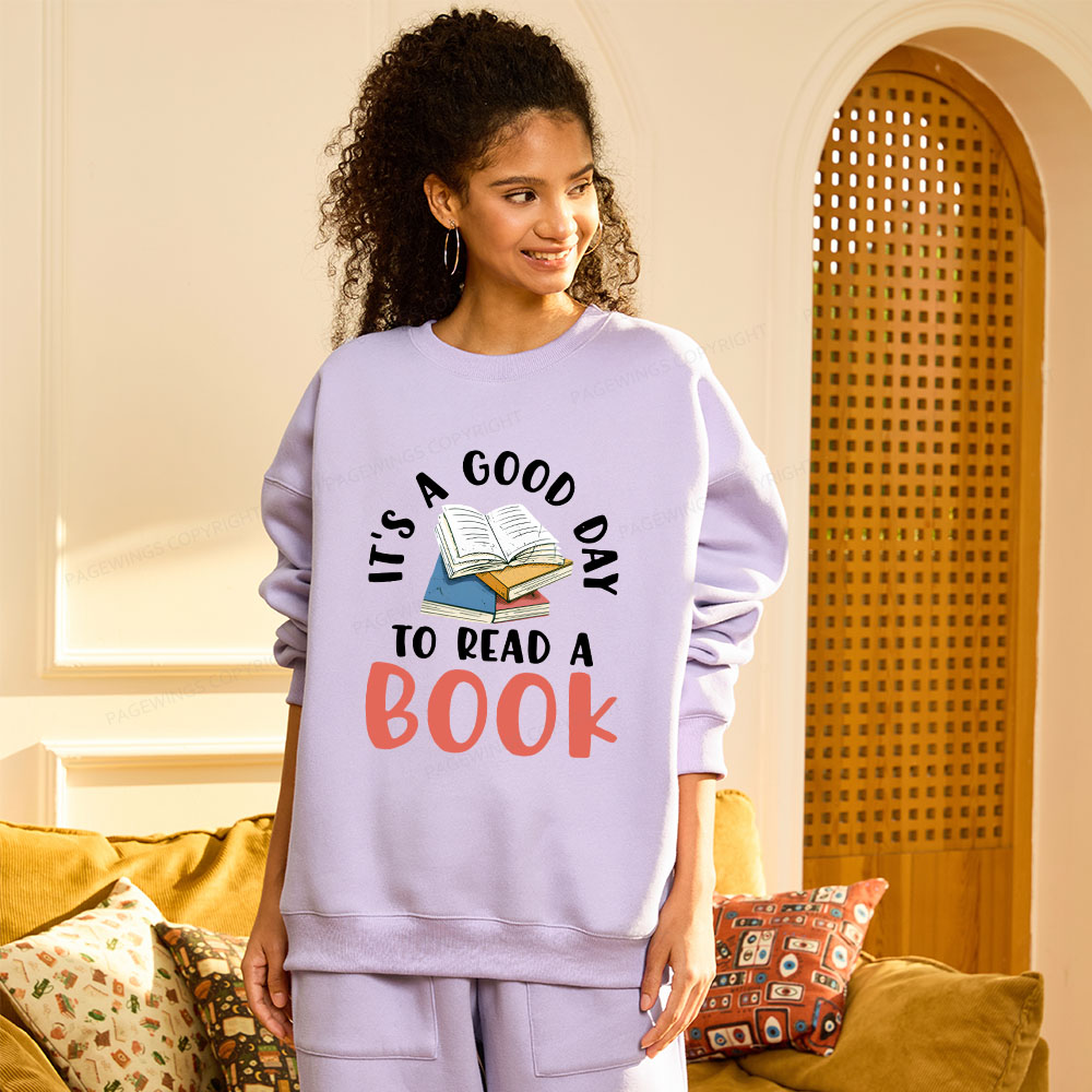 Pagewings It’s a Good Day to Read a Book Unisex Fleece Sweatshirt Set 