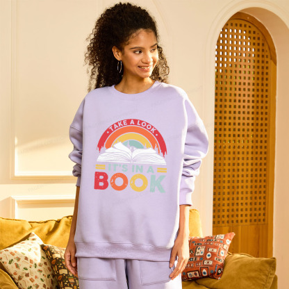 Pagewings Take A Look It's In A Book Unisex Fleece Sweatshirt Set 