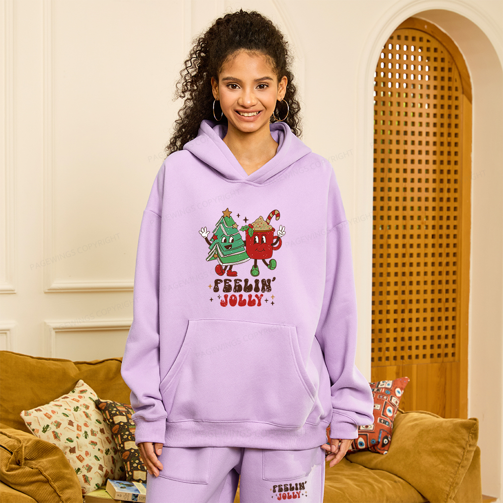 Pagewings Feeling Jolly Unisex Fleece Hoodie Set