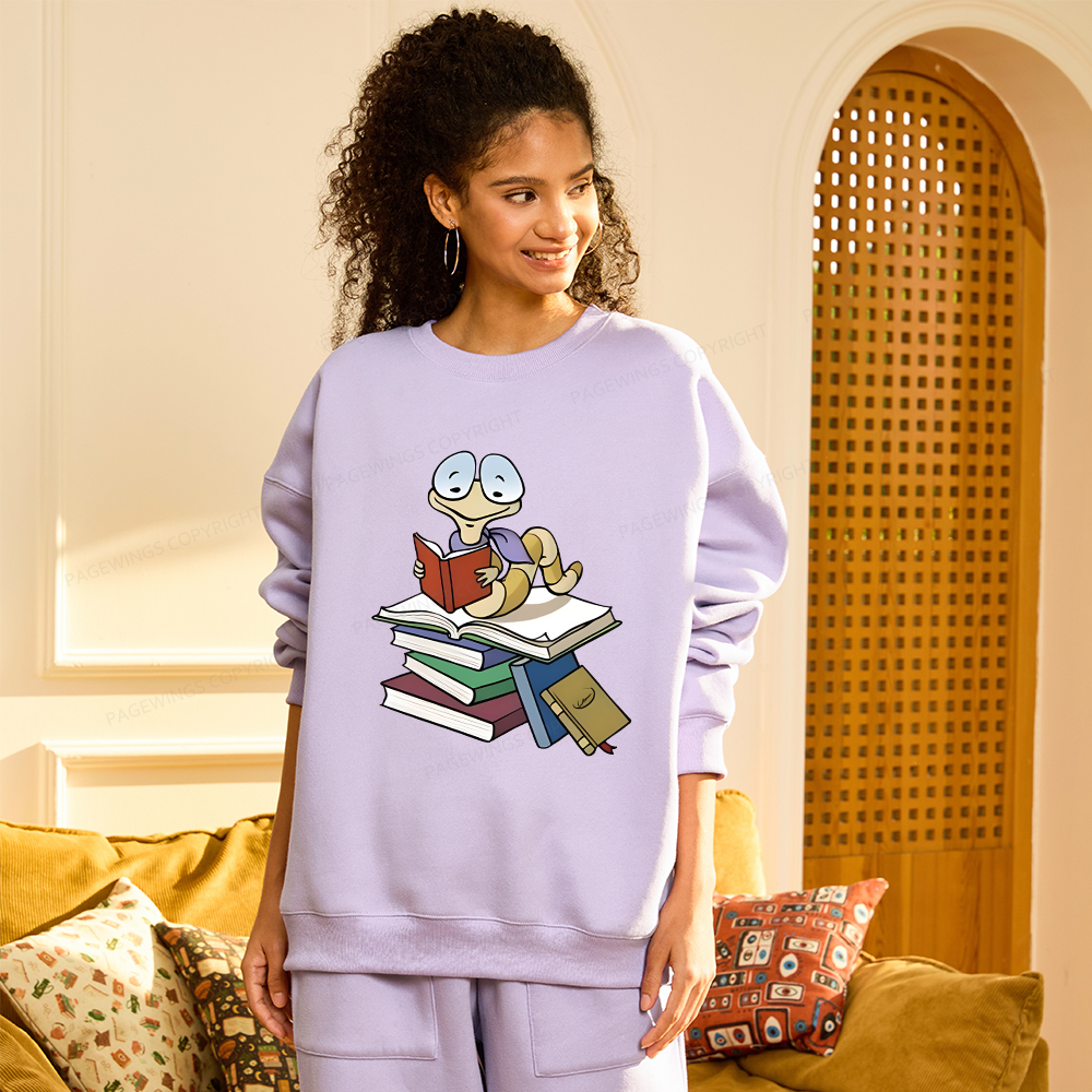 Pagewings Reading Snail and Book Unisex Fleece Sweatshirt Set 