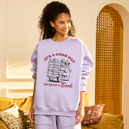 Pagewings It‘s A Good Day To Read A Book Unisex Fleece Sweatshirt Set 