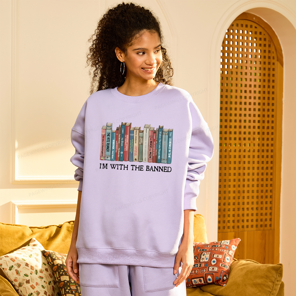 Pagewings I'm With The Banned Unisex Fleece Sweatshirt Set 