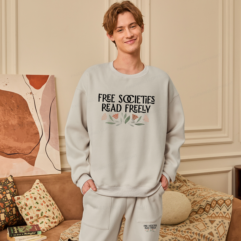 Pagewings Read Freely Unisex Fleece Sweatshirt Set 