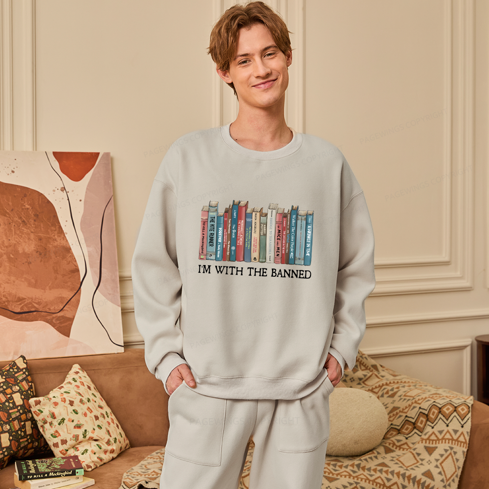 Pagewings I'm With The Banned Unisex Fleece Sweatshirt Set 