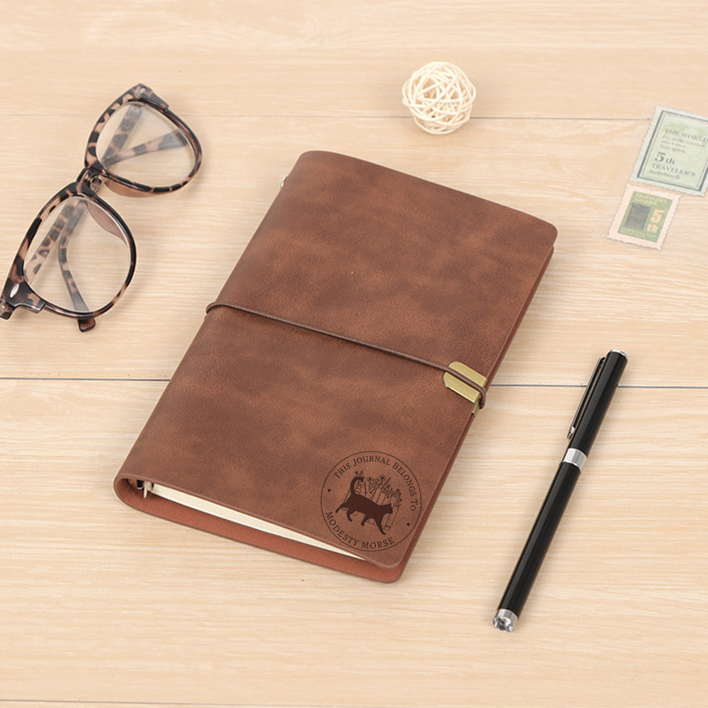 Pagewings Personalized Name This Notebook Belongs To Leather Journal