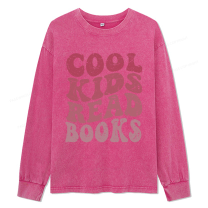 Pagewings Library Reader Book Nerd Unisex Washed Long Sleeve T-shirt