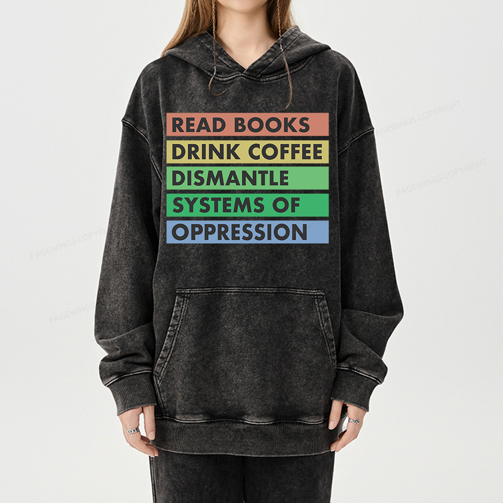Pagewings Read Books Unisex Washed Hoodie