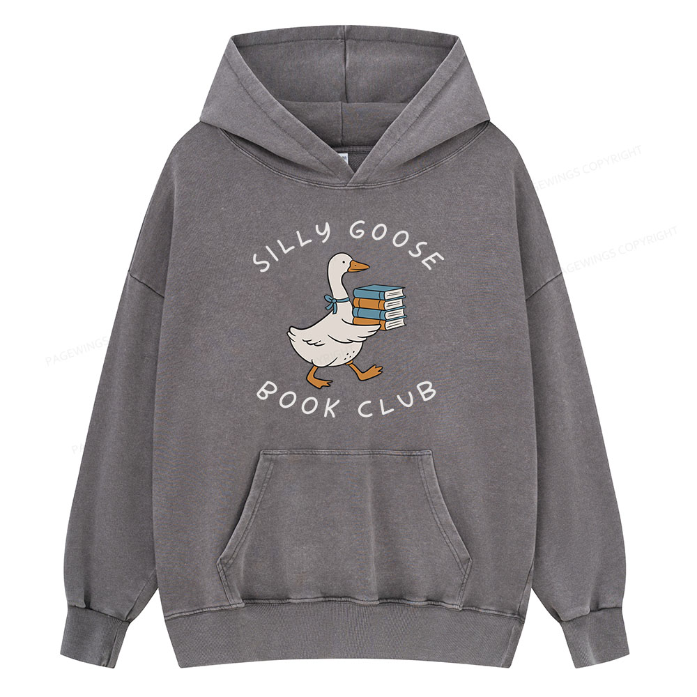 Pagewing Silly Goose Book Club Unisex Washed Hoodie