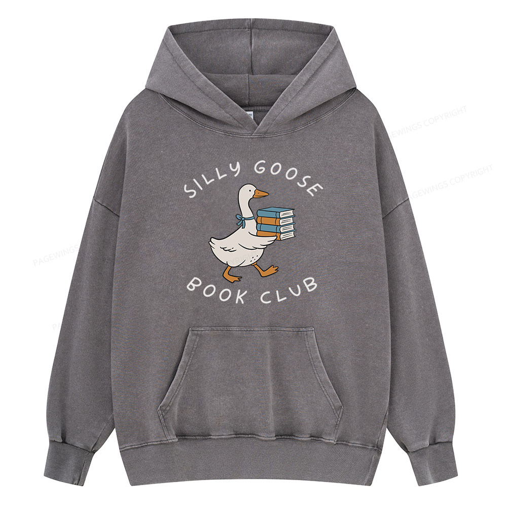 Pagewing Silly Goose Book Club Unisex Washed Hoodie