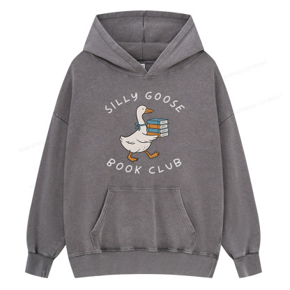 Pagewing Silly Goose Book Club Unisex Washed Hoodie