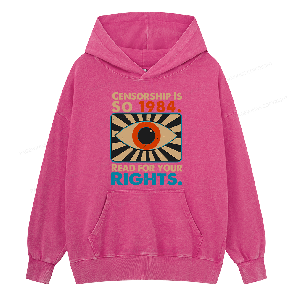 Pagewings Read For Your Rights Unisex Washed Hoodie