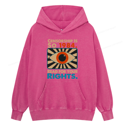 Pagewings Read For Your Rights Unisex Washed Hoodie