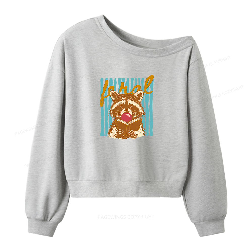 Pagewings Feral Girl Summer Women Off Shoulder Sweatshirt