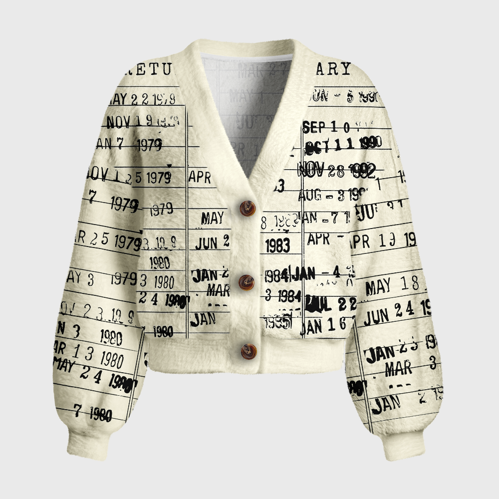 Pagewings Library Card Women's Cardigan Sweater