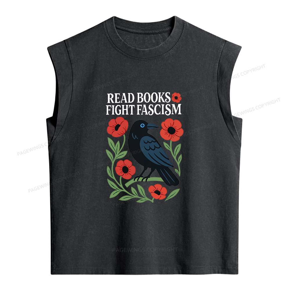 Pagewings Fight Fascism Women's Washed Tank Top