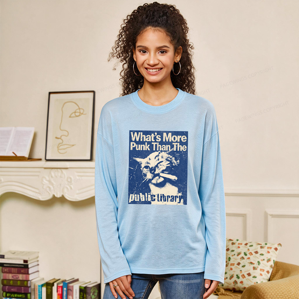 Pagewings What's More Punk Than The Public Library Unisex Lightweight Long Sleeve T-Shirt