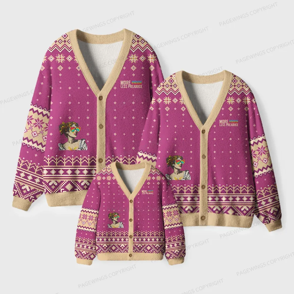 Pagewings More Pride Less Prejudice Unisex Ugly Cardigan Sweaters