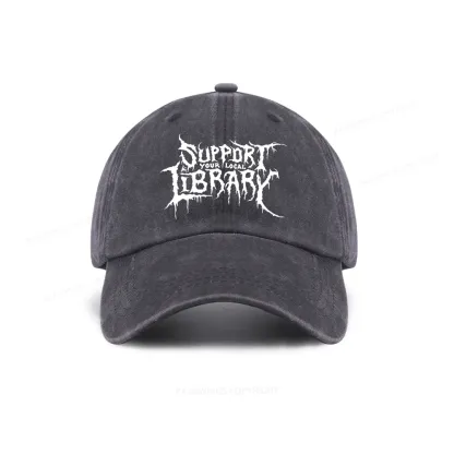 Pagewings Support Your Local Library Washed Cap