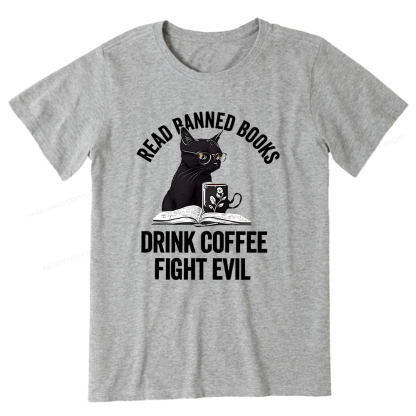 Pagewings Read Books Drink Coffee Fight Evil Shirt Unisex Classic T-shirt